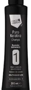 Real Natura - Shampoing Réparateur Hydratant - Enrichi en Kératine Pure - Nettoyage Sans Sulfate - Cheveux Doux et Brillants - Réduit la Casse et les Pointes Fourchues - 300 ml