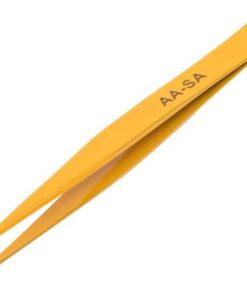 Pince à épiler droite à pointe fine AA avec code couleur, jaune, 13,3 cm L ; 1/paquet