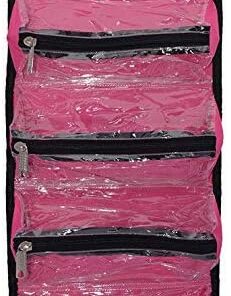 Enroulable Cosmétique Maquillage Étui Organisateur Pochette Suspendu Articles de Toilette Bijoux Lavage Sac - Rouge
