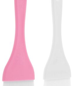 Ciieeo 2 Pièces Pinceau Applicateur de Masque de Beauté en Plastique et Nylon et Blanc et Rose Brosse Douce Visage, Usage Polyvalent Remplacement Pratique