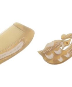 Healeved 2pièces Peigne Corne De Buffle Pour Massage Peigne à Dents Antistatiques Outil De Soin Capillaire Pour Salon Et Usage Domestique