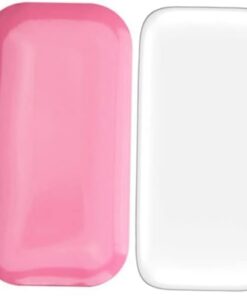 Healeved Coussinets pour Extensions de Cils 4 Pièces Taille Standard Silicone Transparent et Rose Support Colle Accessoires Maquillage Usage Professionnel et Domicile