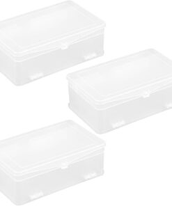 ULTECHNOVO Boîte de Rangement pour Outils de Manucure 3 Pièces Grosse Capacité Double Compartiment en Plastique Organiseur Portable pour Accessoires Nail Art et Produits de Soin des Ongles