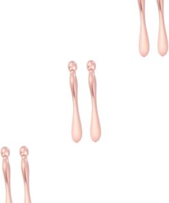 Healeved 6 Pièces masseur de crème pour les yeux applicateur de crème contour des yeux eye roller pour les yeux gonflés mini masseur Stick cosmétique Outil de massage des yeux rose