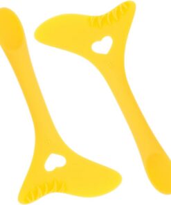 Outil Eyeliner Tampon pour Cils 2 Pcs en Silicone Jaune | Maquillage des Yeux, Simple à Nettoyer et Portable, Aide Rapide pour Professionnelles et Filles