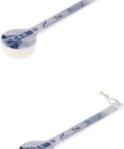 Housoutil 2pièces Handle Bath Scrubber with Printed Design Exfoliating Body Brush for Shower and Bath Lighthouse