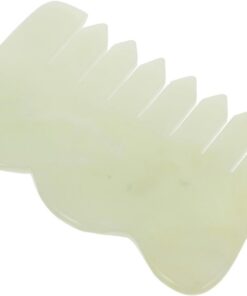 VICASKY Peigne En Jade Naturel De Massage Portable Taille Standard Stimule La Circulation Sanguine Acupuncture Visage Et Cuir Chevelu Usage Personnel Soins Capillaires