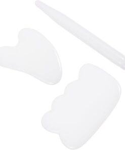 Healvian Outils de Massage Gua Jade pour Visage Corps Outils de Soin Peau Amélioration Circulation et Relaxation Musculaire
