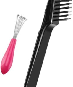 OUNONA Brosse de Nettoyage pour Peigne à Griffes en Acier Inoxydable et Pp, Outil D’épilation Cheveux 2 Pièces, Accessoire pour Soin Capillaire Maison et Salon Professionnel