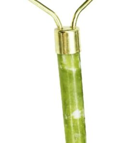 Rouleau de Massage Facial en Jade Vert, Double Tête, Outil de Soin | Pierre Jade, Format Portable, Bâton de Massage Visage, Usage Beauté Quotidien