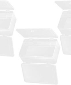 Lot de 3 Boîtes de Rangement pour Ongles en Plastique ABS Double Compartiment Grosse Capacité Étui Porte-Outils pour Accessoires Nail Art Organisateur Pratique pour Manucure à