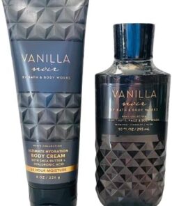 Vanilla Noir Men Lot de 2 gels douche et crème corporelle 3 en 1 pour les cheveux, le visage et le corps