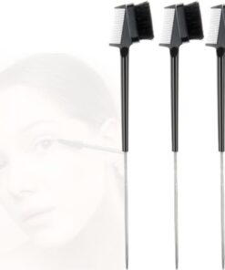 Peigne à sourcils à double extrémité et brosse à cils, outil de maquillage portable noir pour femme, lot de 2 pièces pour un toilettage précis et une séparation des cils dans la routine de beauté