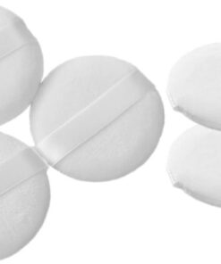 Angoily Houppette à Poudre Blanche en Velours Coupé, Lot de 5 Pièces, Accessoire Maquillage Confortable et Souple pour Visage, Fête des Mères ou Saint-valentin