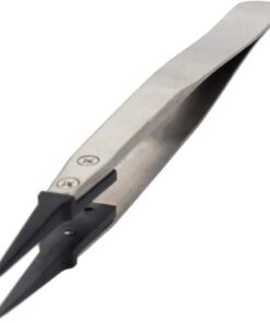 Utoolmart Pince à épiler en fibre statique non magnétique en acier inoxydable et anti-statique remplaçable pour perles, pierres et pierres précieuses, UT191218N-0100, 1 pièce., ESD-259A