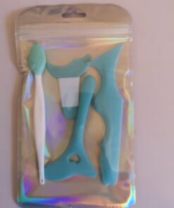 Lot de 4 outils de maquillage multifonctions pour les yeux, brosse de nettoyage du nez, règle de beauté en silicone, règle auxiliaire de maquillage paresseux, outil sous les yeux et le visage