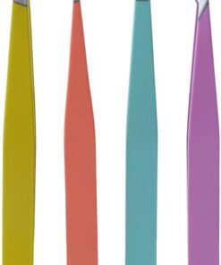 Leadigol Lot de 4 pinces à épiler à sourcils en acier inoxydable - Pince à épiler pour extensions de cils - Outils de maquillage pour femmes et filles