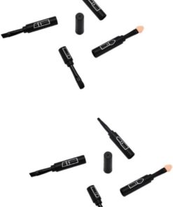 Healeved 2pièces Pinceau De Maquillage Portable Brosse à Fard à Paupières Et Sourcils Outil De Détaillable Noir