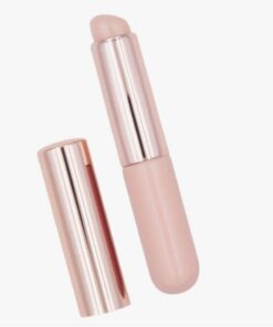 Lot de 3 pinceaux à lèvres en silicone avec tête ronde douce pour une application lisse du baume brillant et de la couleur des lèvres Design portable Rose