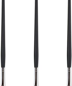 HEMOTON Set de 3 Pinceaux Correcteurs Biseautés pour Maquillage des Yeux, Fibres Synthétiques, Manche en Bois et Métal, Léger et Facile à Nettoyer, Maison Voyages