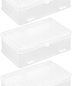 Healeved Boîte de rangement pour outils à ongles 3 pièces : boîte de rangement de manucure capacité à double couche – Tri des accessoires de nail art à domicile
