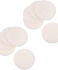 Housoutil Éponges Compressées Blanches Outil de Maquillage Pratique Lot de 40 en Cellulose pour Démaquillage Visage et Coussinet Arrondi, pour Salon ou Usage à Domicile