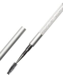 HESSION Peigne à cils recourbe-cils Pinceau de maquillage Brosse de mascara Baguettes de maquillage Brosse à sourcils avec capuchon Accessoires de voyage (Blanc)