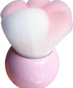 Housoutil Pinceau à Blush En Poudre Patte De Chat Taille Moyenne Portable Pour Femme Et Fille Usage Quotidien Makeup Outil Cosmétique Rose