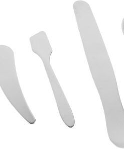 Ensemble de 5 Mini Cuillères en Acier Inoxydable pour Crème de Beauté, Spatules Métalliques pour Facial et Soins des Yeux, Accessoires Compacts pour Application Précise