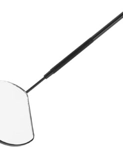 Housoutil Miroir à Cils de Salon Portable en Acier Inoxydable Noir Verre Anti-buée pour Application Précise et Maquillage de Voyage