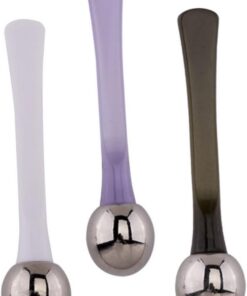 Healvian Bâtonnet de Massage des Yeux en Alliage de Zinc Portable 3pcs, Cuillère à Crème Yeux, Soulage la Fatigue Oculaire, Outil Beauté Compact pour Soin Visage