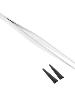 jojofuny Pince à Épiler Acier Inoxydable Longue Pince Avec Embouts Caoutchouc Pour Loisirs Créatifs Et Tâches De Précision Outils De Fabrication De Bijoux