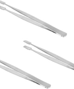 VICASKY Pince à Épiler en Acier Inoxydable Lot de 3 pour Faux Cils Outils de Philatélie Solide et Pratique pour Pince à Tampon