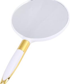 OUNONA Miroir de Maquillage Rond Vintage Portable Miroir Cosmétique Pratique et Élégant Blanc