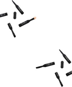 Housoutil 2pièces Pinceau à Détachable Outil De Maquillage Portable Pour Ombres à Paupières Et Sourcils Pratique Pour Voyage Et Usage Noir