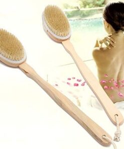 Boiserie Body Brown Boar Bronzer Exfoliant Body Massager avec Longue Poignée en Bois pour Brossage À Sec Et Douche M16