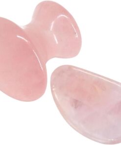 VICASKY 2pièces Outils De Massage Gua Sha Jade Lot Pour Visage Cou Et Corps Accessoires Beauté Pratiques Pour La Circulation Sanguine Et Détendre Les Muscles