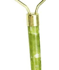 Rouleau de Jade Vert, Masseur Facial Portable pour Soin du Visage | Pierre de Jade Lisse, Format Compact à Emporter, Outil de Massage Esthétique pour Usage Quotidien