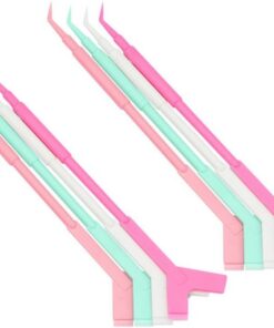 VOSAREA Bâtonnets en Plastique Couleur Aléatoire Outil Facile à Utiliser Lot de 60 pour Rehaussement de Cils Brosse Longue en Y pour Extensions et Maquillage des Cils