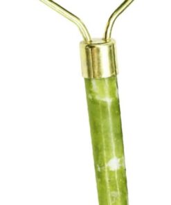 STOBAZA Pierre de Jade Naturelle Roller Visage Massage Portable Anti-âge Raffermissant Peau Outil Soin Du Visage Léger et Confortable pour Circulation Sanguine