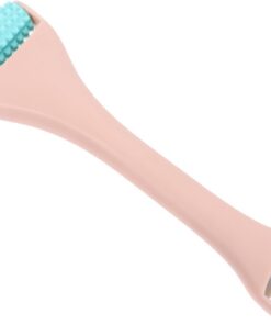 VICASKY Roller de Massage Double Tête en Silicone Bleu pour Visage et Yeux, Outil de Levage Facial Tige Unique, Facile à Ranger, Soulagement