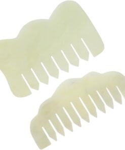 Angoily Peigne en Jade 2pcs Léger pour Massage Cuir Chevelu Réduisant L'irritation, Outil de Massage Portable Finition Soignée pour Soin Capillaire Quotidien