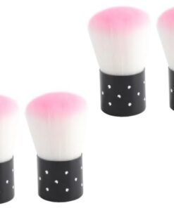 Healeved 6pièces Brosse à Poudre De Outils De Nettoyage Pour Manucure Et Nail Art Brosse à Poupée Forme De Champignon Idéale Pour Salon Et Maison Rose