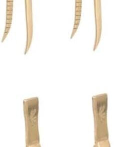ULTECHNOVO 2 Ensembles Pinces Accessoires Bronze Pour Parfum Charbon Agrafe Allongé Pince À Épiler Pincement Pincettes Longues Laiton Golden 2 Pièces * 2