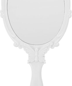 STOBAZA Miroir de Maquillage Accessoire de Maquillage Portable en Plastique Blanc Pliable Vintage Résistant Voyage Comptoir de Salle de Bain