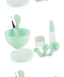 Healeved Kit D'outils Pour Masques Faciaux 3 Ensembles : Bol Jauges Éponge Spatule Pinceau Houppette Bouteille De Trempage Masque Facial Vert Ensemble De Soins De La Peau 9 Pièces X 3