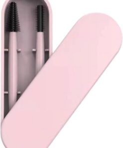 HEMOTON Set de Brosses à Sourcils et Cils en Silicone Matériau Silicone et Plastique Abs Boîte de Rangement, Brosse Multifonctionnelle Portable pour Usage Personnel et Familial