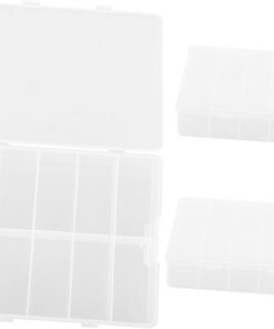 3Pièces Boîte de Rangement pour Ongles Artificiels de Conteneurs Transparent pour Organiser Outils de Nail Art Salon
