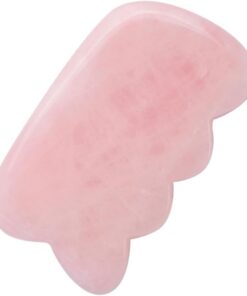 Outil de Massage Facial Naturelle de Quartz Rose Planche de Grattage Wave pour Hydratation et Soulagement Petite Portable