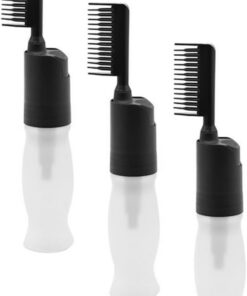 VOSAREA Flacons Applicateurs Facile à Utiliser pour Coloration Cheveux Lot de 3 en Pet Noir Soins Capillaires à Domicile